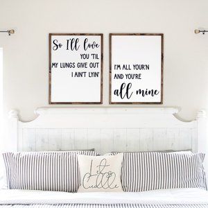 COPY - All Your'n Tyler Childers Lyrics Wall Decor | Set of 2 Framed Canvas Sig…